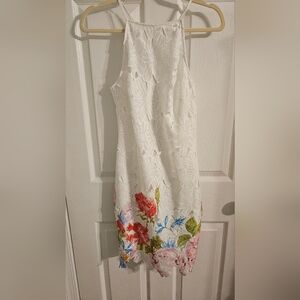 White floral lace dress